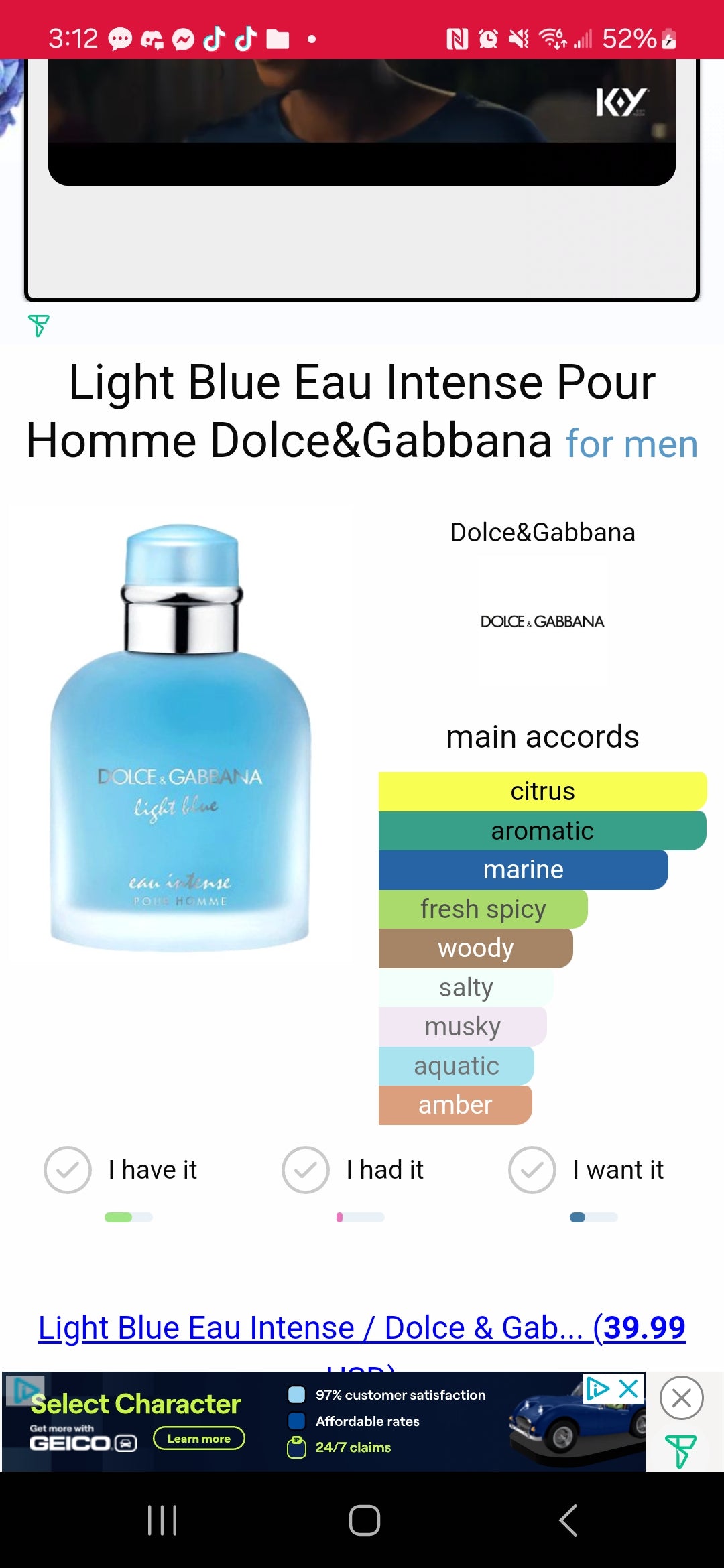Dolce&Gabbana Light blue Intense